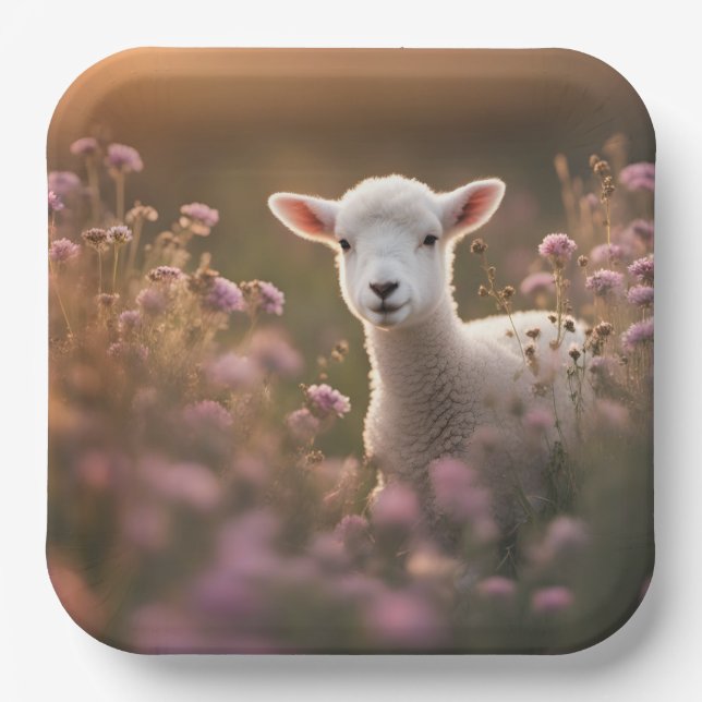 Assiettes En Carton Belle Agneau (Recto)