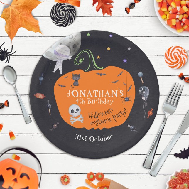 Assiettes En Carton Belle Aquarelle Halloween Costume pour enfants (Créateur téléchargé)