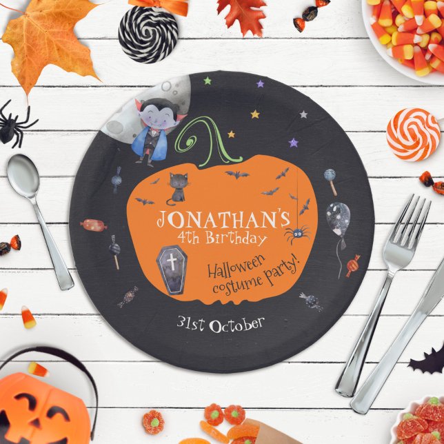 Assiettes En Carton Belle Aquarelle Halloween Costume pour enfants (Créateur téléchargé)