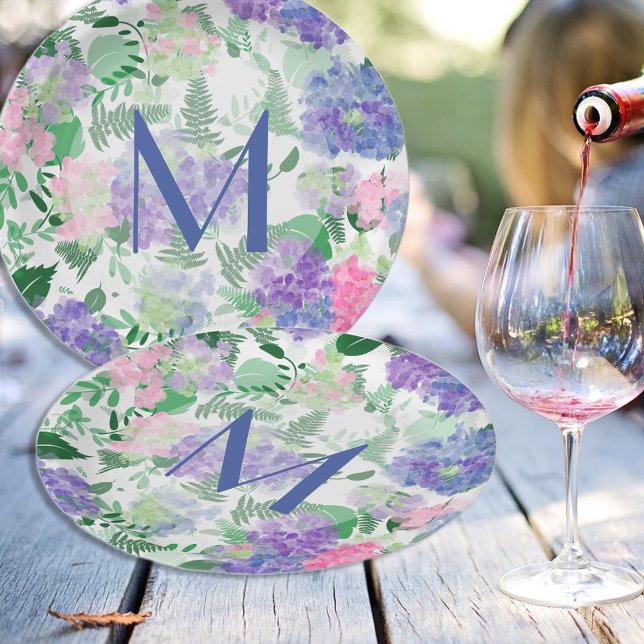 Assiettes En Carton Belle aquarelle Hydrangea Mix (Créateur téléchargé)