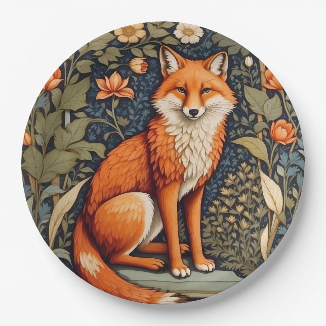 Assiettes En Carton Belle assise Red Fox William Morris Inspiré (Devant)