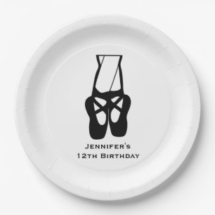 Assiettes En Carton Belle Danse Ballet Jambes & Chaussons Anniversaire