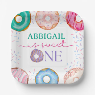 Assiettes En Carton Belle Donut Anniversaire Fête 1er anniversaire