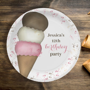 Assiettes En Carton Belle fête d'anniversaire Whimssical Glace Cream C