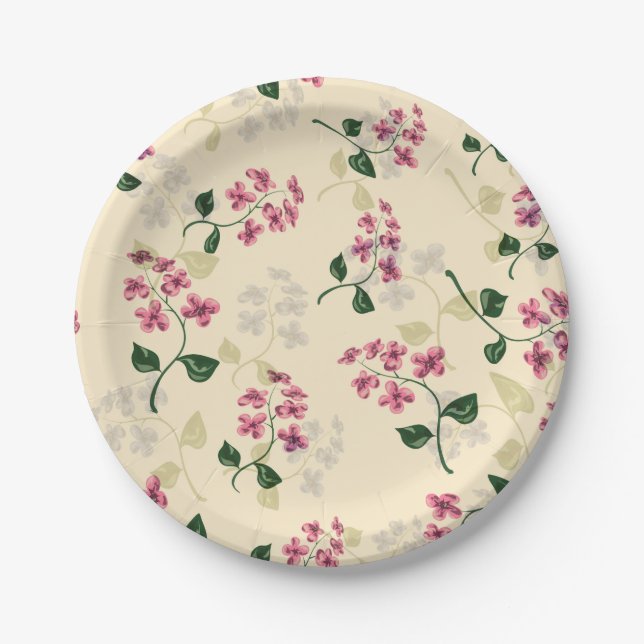 Assiettes En Carton Belle florale sans couture motif oubli-me-non pi (Devant)