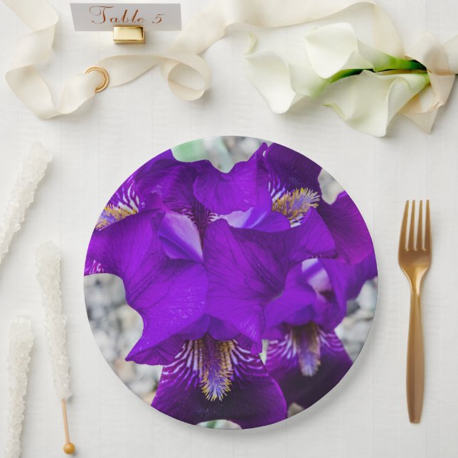 Assiettes En Carton Belle iris violet (Mariage)