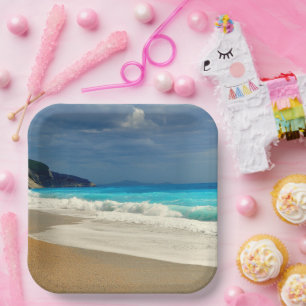 Assiettes En Carton Belle photographie tropicale de la mer bleu turquo