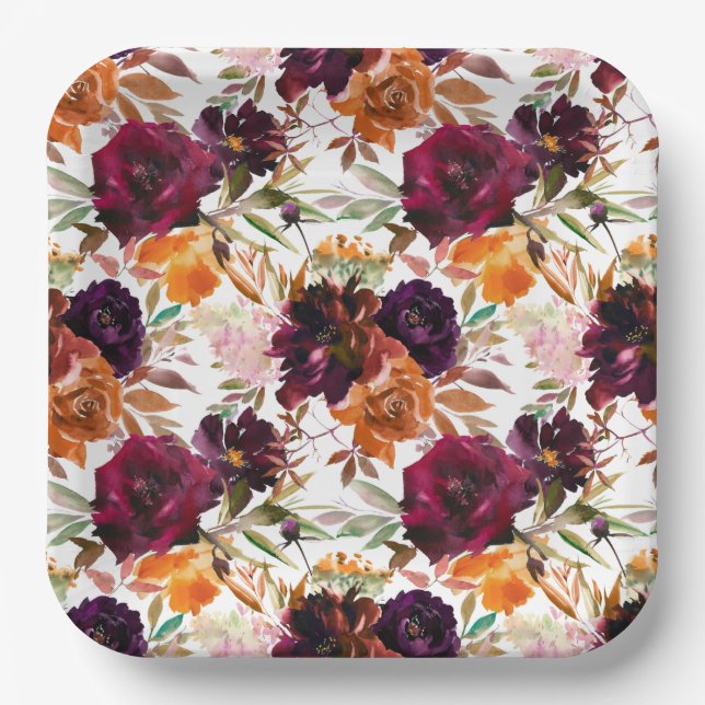 Assiettes En Carton Belle Plaque de fête à thème Automne (Recto)