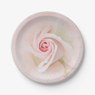 Assiettes En Carton Belle Rose Rose Mouillée Douce Élégante Baby Showe