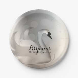 Assiettes En Carton Belle soirée élégante chic argent Cygne