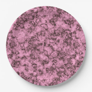 Assiettes En Carton Belle veine rose marbre clair foncé