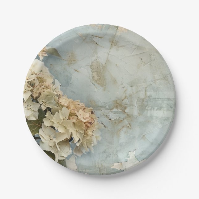 Assiettes En Carton Belles Plaques en papier Hydrangea (Devant)