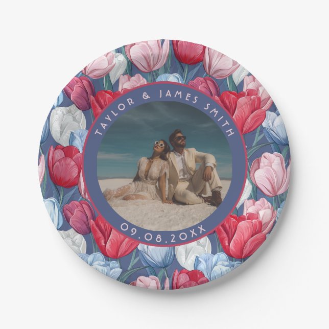 Assiettes En Carton Belles Plaques Tulip Pour Wedding shower (Devant)