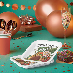 Assiettes En Carton Bénédictions d'automne Nature