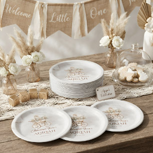 Assiettes En Carton Berceau Bébé Boho Aqiqah Unisexe Musulman Nouveau-