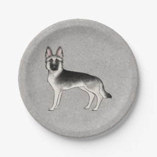 Assiettes En Carton Berger Allemand Silver Sable Mignon Chien GSD Dess