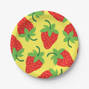 Assiettes En Carton Berry 1er Anniversaire mignonne fraise colorée Mod