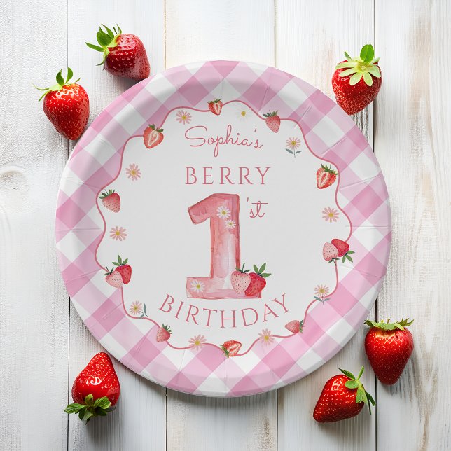 Assiettes En Carton Berry 1er anniversaire Wavy (Créateur téléchargé)