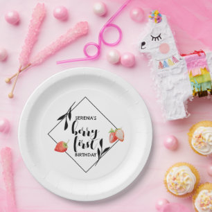 Assiettes En Carton Berry First   1er anniversaire   fraise   Moderne