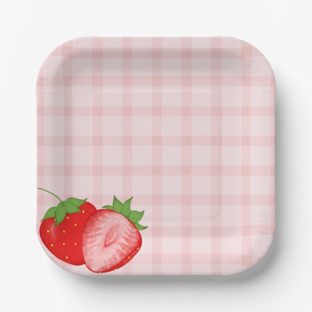 Assiettes En Carton Berry First Birthday Party Paper Plates (Recto)
