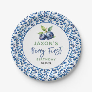 Assiettes En Carton Berry First Blueberry 1er Anniversaire