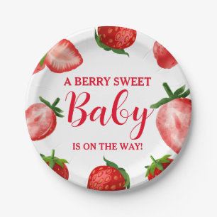 Assiettes En Carton Berry fraise Baby shower sucré Sur le chemin
