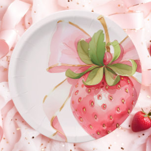 Assiettes En Carton Berry fraise Premier anniversaire