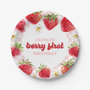 Assiettes En Carton Berry fraise Premier anniversaire
