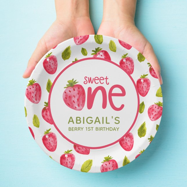 Assiettes En Carton Berry Premier anniversaire (Créateur téléchargé)