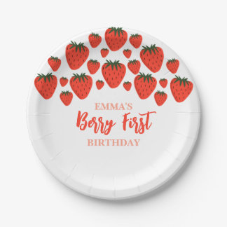 Assiettes En Carton Berry Premier anniversaire de la conception fraise