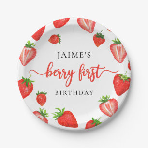 Assiettes En Carton Berry Premier anniversaire Premier anniversaire