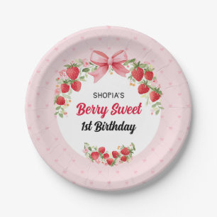 Assiettes En Carton Berry Sweet 1er anniversaire