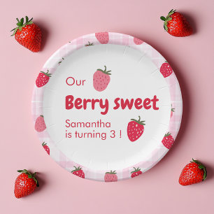 Assiettes En Carton Berry Sweet Anniversaire avec fraise