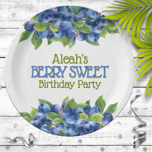 Assiettes En Carton Berry Sweet Blueberry Thème Anniversaire