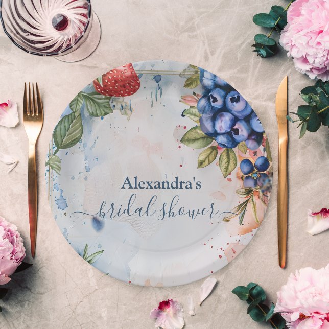 Assiettes En Carton Berry Sweet Fête des mariées aux fraises (Créateur téléchargé)