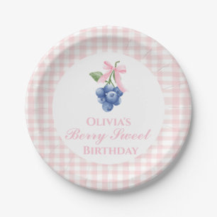 Assiettes En Carton Berry Sweet myrtille anniversaire Nœud Rose Coquet