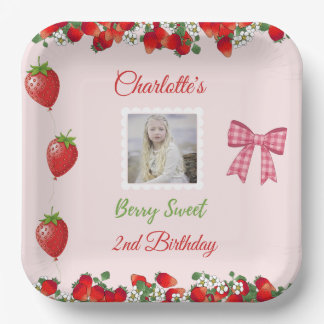 Assiettes En Carton Berry Sweet photo d'anniversaire