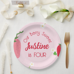 Assiettes En Carton Berry Sweet Strawberry Anniversaire Toute fête d'â