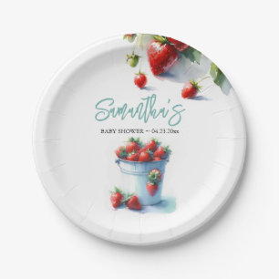 Assiettes En Carton Berry Sweet Strawberry Baby shower jetable