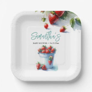 Assiettes En Carton Berry Sweet Strawberry Baby shower jetable
