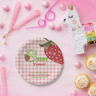 Assiettes En Carton Berry Sweet Strawberry Plaque de papier d'annivers
