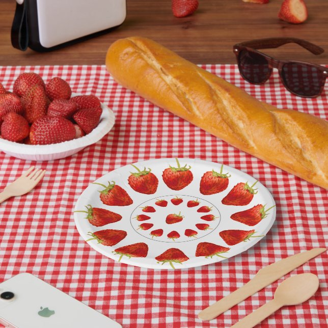 Assiettes En Carton Berrylicious Strawberries Strawberry Circles Party (Pique-nique)
