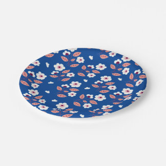Assiettes En Carton Bestseller bleu floral design pour mariage