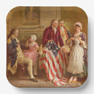 Assiettes En Carton Betsy Ross, 1777 (Histoire américaine) (Patriote a