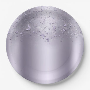 Assiettes En Carton Beurre-battement Lilac Shimmer Sweet 16 Party