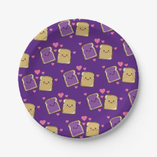 Assiettes En Carton Beurre d'arachide et Jelly fête d'anniversaire PBJ