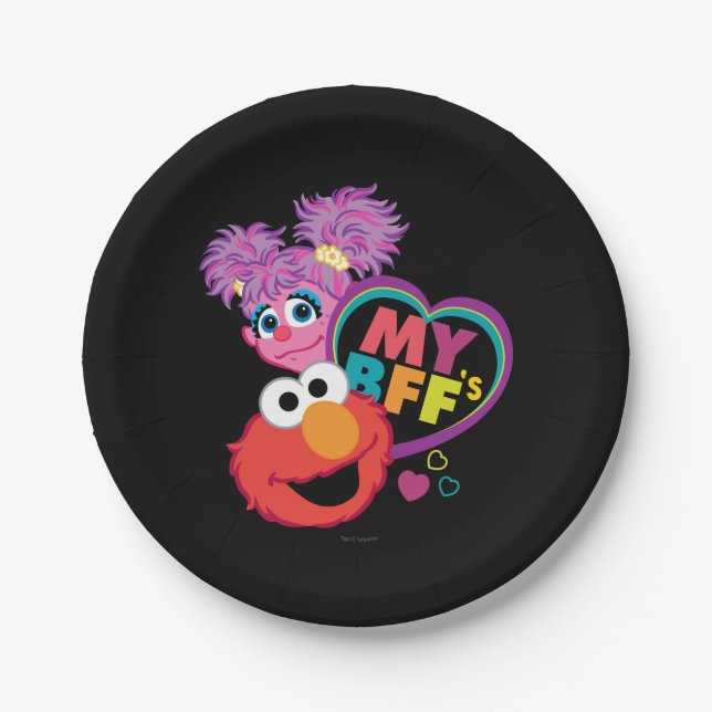 Assiettes En Carton BFF Abby et Elmo (Devant)