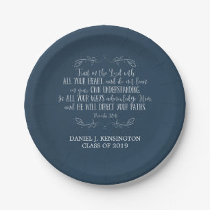 Assiettes En Carton Bible de la graduation chrétienne Verse Typographi