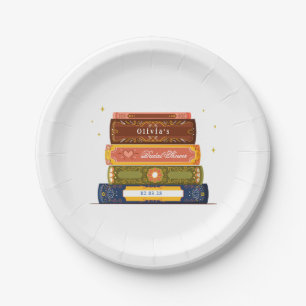 Assiettes En Carton Bibliothèque de livres d'histoires sur la Fête des