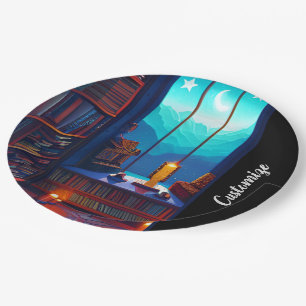 Assiettes En Carton Bibliothèque Night Sky